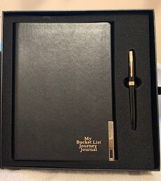 My bucket List Journey Planner with pen in gift box