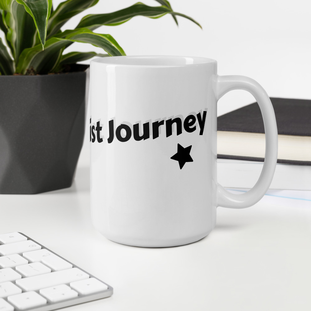 My Bucket List Journey ceramic cup with handle on table